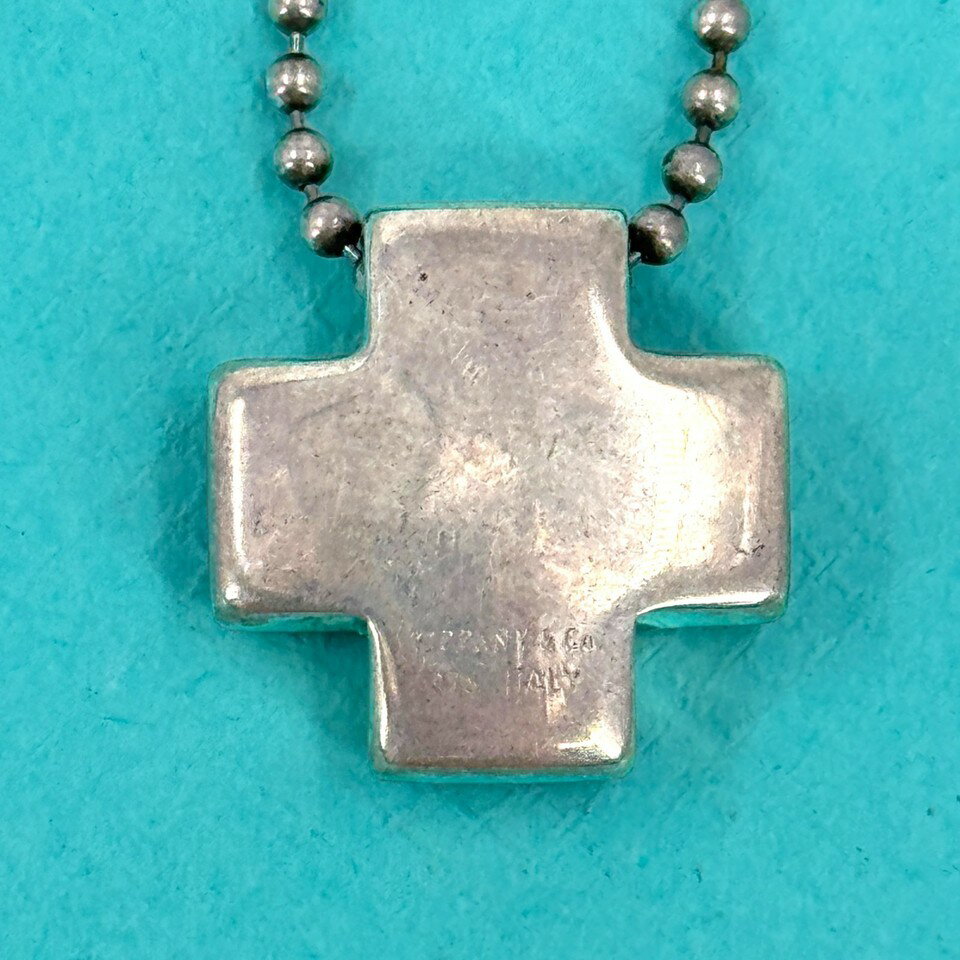 【中古】TIFFANY ネックレス クロス 925 SV