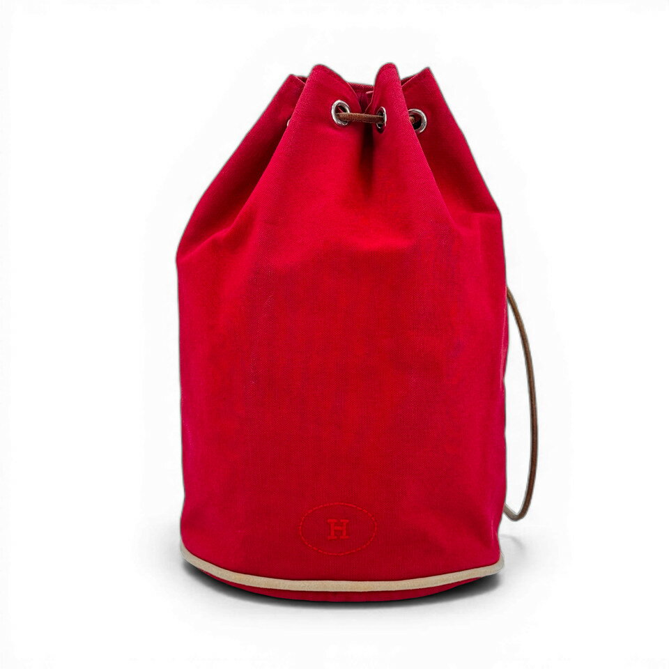 Rakuten - 【中古】HERMES キャンバス ショルダー ポロションミミルPM レッド