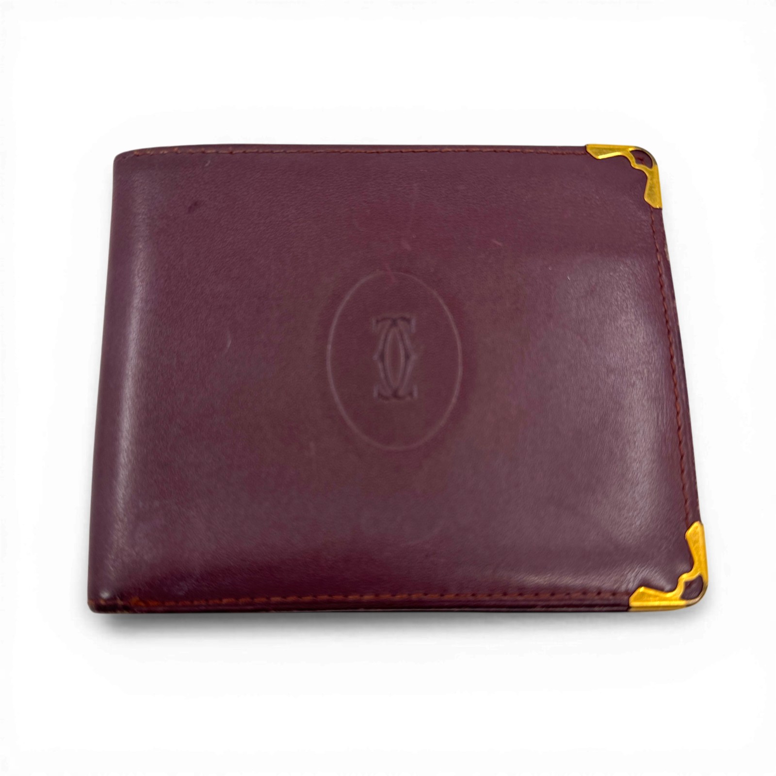 【中古】Cartier ボルドー 二つ折り �