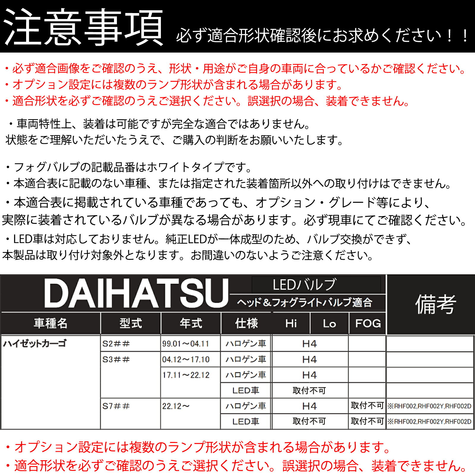 【ポイント10倍 送料無料】ハイゼットカーゴ S2## S3## S7## LED バルブ ヘッドライト フォグランプ ホワイト H1 H4 H19 HIR2 HB3 HB4 H7 H11 H8 H16 爆光 Hi/Lo FOG 12V ファンレス TiCar 2