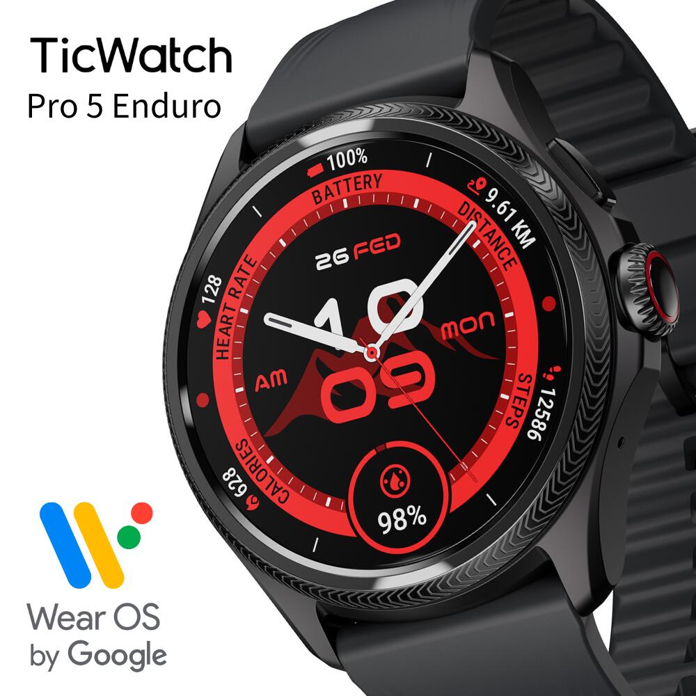 ޡȥå TicWatch Pro5 Enduro ƥåå ǿWear OS by Google Android б 5ATMɿ ӻ ȥɥ ˥ ѥ GPS 󥰥Хåƥ꡼ ޥ ԡ Android ɥб ݷ