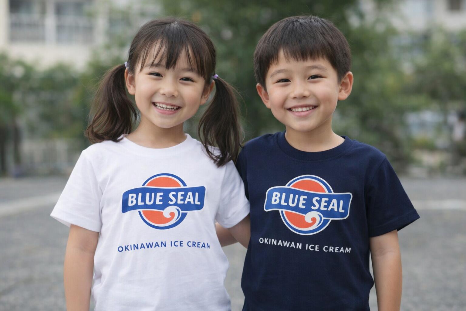 送料185円～ 沖縄限定 ブルーシール Tシャツ 子供用 KIDS用 BLUE SEAL アイスクリーム 沖縄土産 正規品 ( 90サイズ OR 110サイズ ...