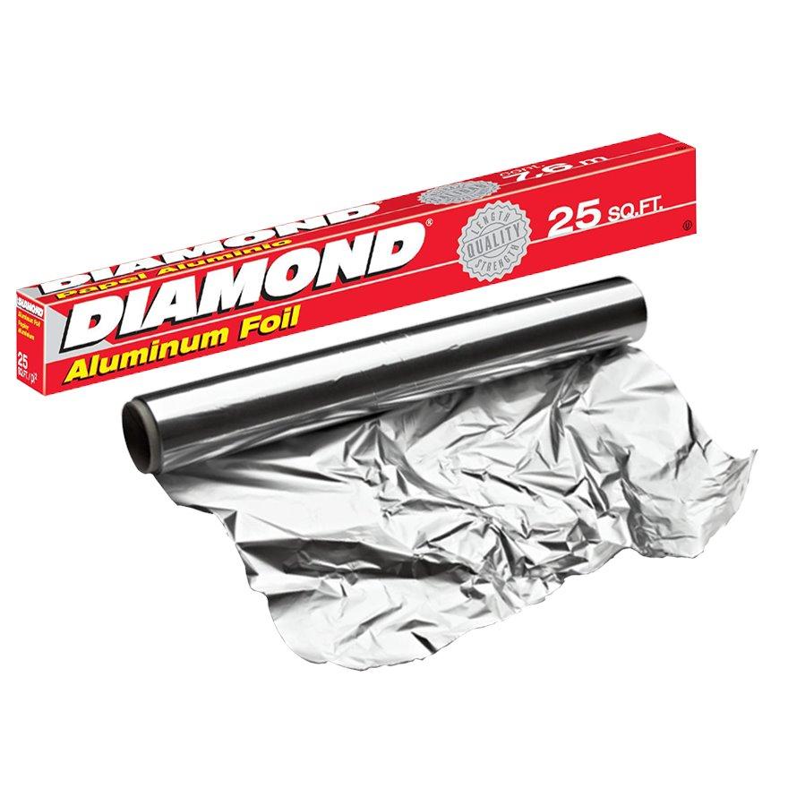 送料350円～商品代金税込9,800円以上のご注文は送料無料になります！【 DIAMOND Aluminium FOIL 】ダイアモンドアルミホイル 25フィート / 25 SQ.FT. 寸法30.4cm×長さ7.62m アルミ箔