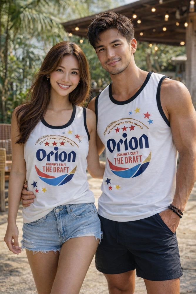 送料185円～ 沖縄限定 オリオンビール ノースリーブ タンクトップ 星 スター オリオン ザ ドラフト 正規品 沖縄土産 白 ホワイト ( S or M or L or XL )※受注発注の為ご出荷まで最長で1週間前後お時間を頂きます。