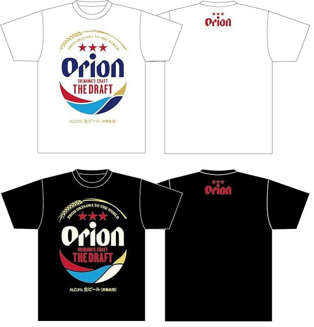 送料185円〜 沖縄限定 オリオンビール Tシャツ ドラフト缶 綿 白 or 黒 ホワイト or ブラック 沖縄土産 沖縄お土産 沖縄Tシャツ 琉球ワークス 正規品 ( S or M or L or XL ) ※受注発注の為、ご出荷まで1週間前後お時間を頂きます。(※配達日時指定不可）