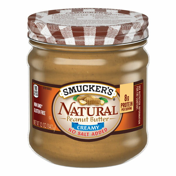 送料520円～商品代金税込9,800円以上は送料無料になります！ピーナッツ100％【 SMUCKER'S NATURAL Peanuts Butter CREAMY 】 スマッカーズ ナチュラル ピーナッツバター クリーミー 340g / 12oz 　NON GMO 無塩 グルテンフリー