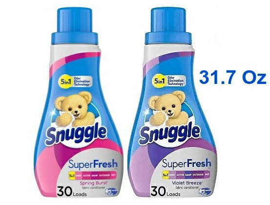 商品代金9,800円以上は送料無料 【 Snuggle SuperFresh 】 スナッグル / スナグル スーパーフレッシュ 5in1 濃縮 柔軟剤 937ml / 31.7 oz ( スプリングバースト or バイオレットブリーズ )