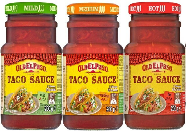 送料520円～商品代金税込9,800円以上は送料無料になります【 OLD EL PASO TACO SAUCE 】 オールド・エルパソ タコソース 200g サルサソース タコス ソース ( マイルド or ミディアム or ホット )