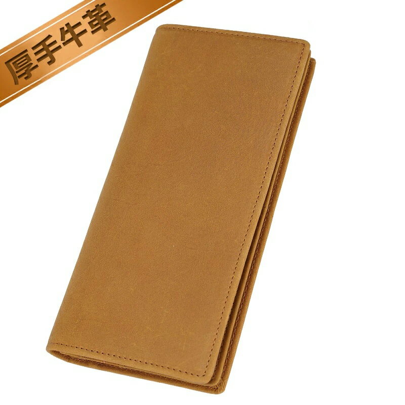 TIDING 札入れマチあり 本革 長財布 メンズ 小銭入れあり RFID スキミング防止 ロングウォレット 財布 二つ折り 牛革 オイルプルアップレザー 経年変化 ブラウン 等2色 プレゼント