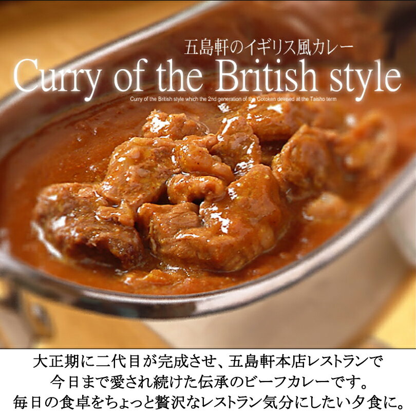 五島軒 イギリス風カレー【中辛】【1人前×5個】北海道 お土産 食品 インスタント レトルト カレー パウチ 欧風 ビーフ 有名店 函館 老舗 レストラン ギフト プレゼント お取り寄せ 送料無料 2