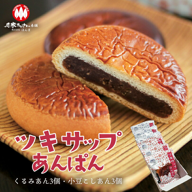 ツキサップあんぱん【2種6個入】 月寒あんぱん本舗 ほんま 北海道 名物 お土産 ご当地 菓子パン くるみあん こしあん あんぱん 餡 ギフト プレゼント お取り寄せ 母の日 父の日 お中元 お彼岸 御歳暮