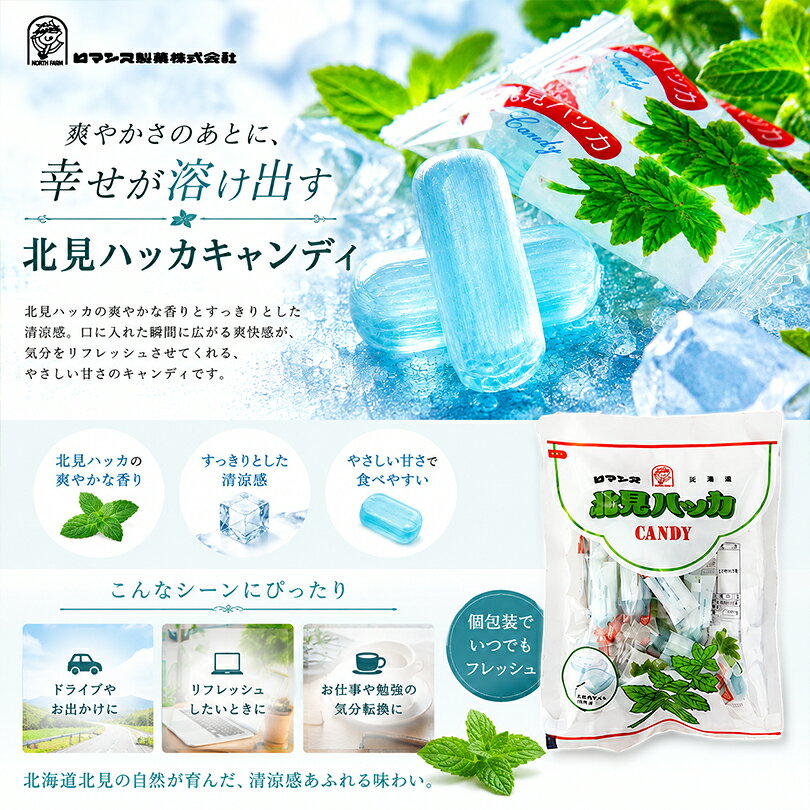 ロマンス製菓 北見ハッカキャンディ 塩べっこう飴 各1個 計2個 食べ比べ アソート 飴 あめ キャンディ 塩飴 塩あめ ミント 北海道 お土産 お菓子 おやつ 個包装 送料無料 tidoriya-10011401 souvenirshop ちどりや サンプル画像3