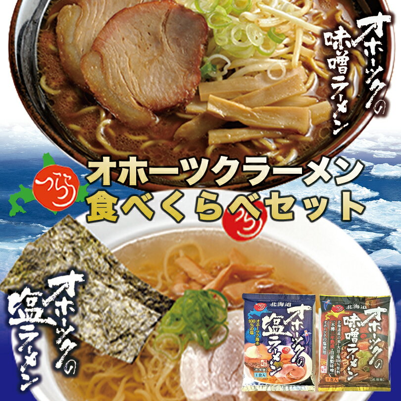 オホーツクの塩ラーメン・オホーツクの味噌ラーメン北海道 ラーメン お土産 インスタント 袋麺 ギフト プレゼント お取り寄せ マツコの知らない世界 波麺 オホーツク 塩 ラーメン 送料無料