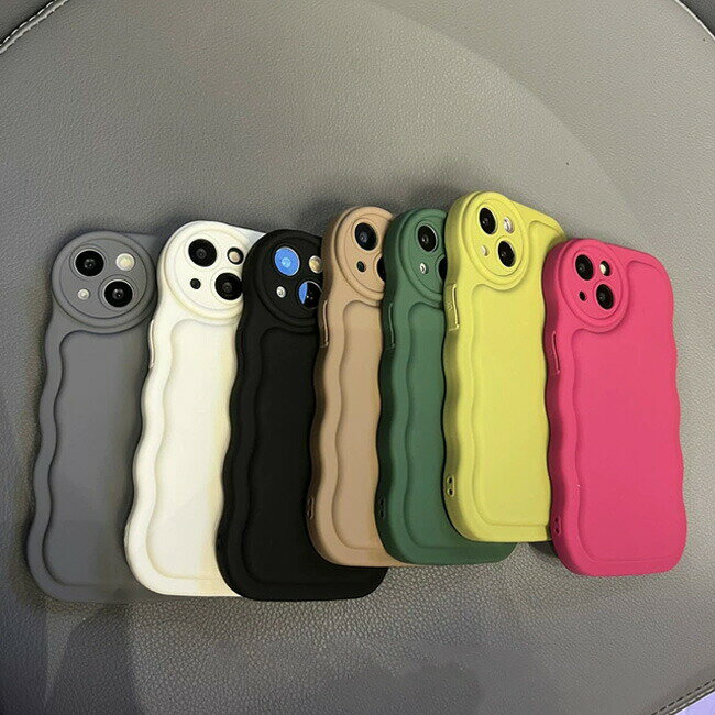 プレゼント付き スマホケース 韓国 iphone15 iphone15pro iphone14 ケース 韓国 iphone14pro iphone14promax iphone13 iphone12 12pro mini iphone11 plus ケース 11 pro max promax iphone ケース 韓国 かわいい なみなみ くすみ色 ソフト ケース アイフォンのサムネイル