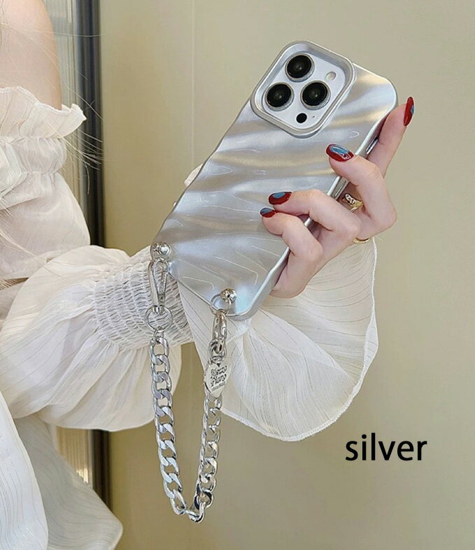 スマホケース 韓国 iphone17 iPhone16 ケース iphone17pro iPhone17Air iphone16e iphone16pro iphone15 iphone15pro iphone14 ケース 韓国 iphone14pro iphone13 iphone 12 12pro se 11 pro plus promax ケース 韓国 かわいい なみなみ スマホリング チェーン メタリックのサムネイル