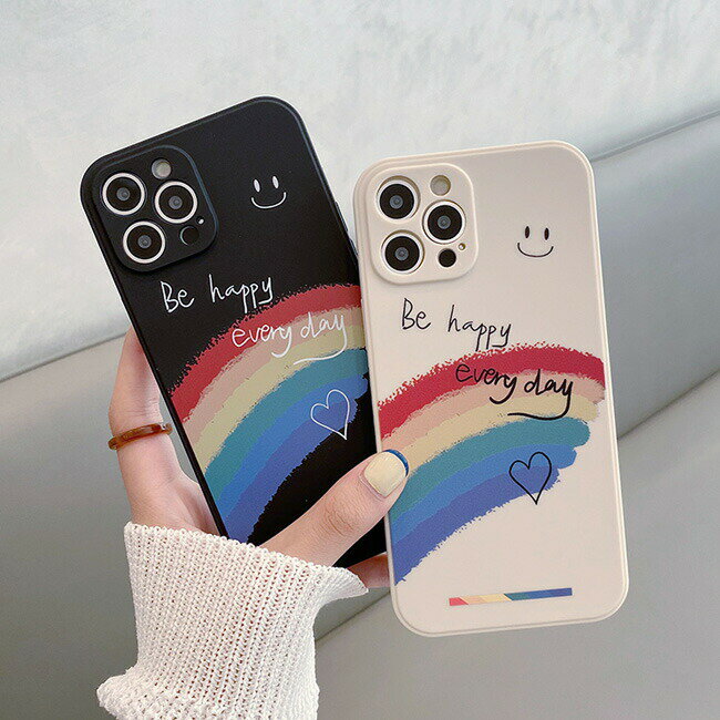 スマホケース 韓国 iphone14 ケース 韓国 iphone14pro iphone14promax 14 iphone13 13 iphone12 12 12pro mini iphone11 plus ケース se 第三世代 11 pro max promax iphonex xs max xr xsmax 8 7 plus 韓国 スマイル 虹 レインボー かわいい ソフト ケース アイフォンのサムネイル