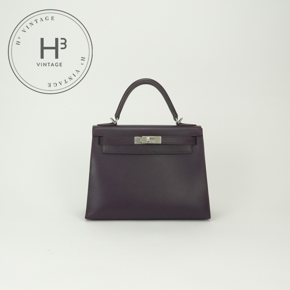Rakuten - エルメス HERMES ケリー28 ケリー 28 バッグ トートバッグ ショルダーバッグ エプソン レザン Raisin パープル Purple 紫 シルバー金具 ヴォーエプソン ハンドバッグ 2way 外縫い V字金具