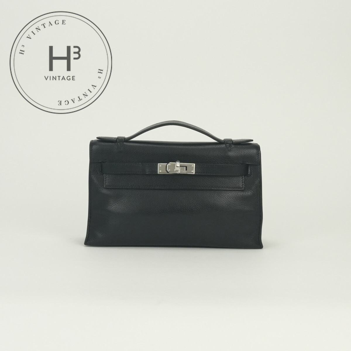 Rakuten - エルメス HERMES ポシェットケリー ポシェット ケリー バッグ クラッチバッグ セカンドバッグ エバーグレイン ノワール Noir ブラック Black 黒 シルバー金具 エヴァーグレイン 外縫い