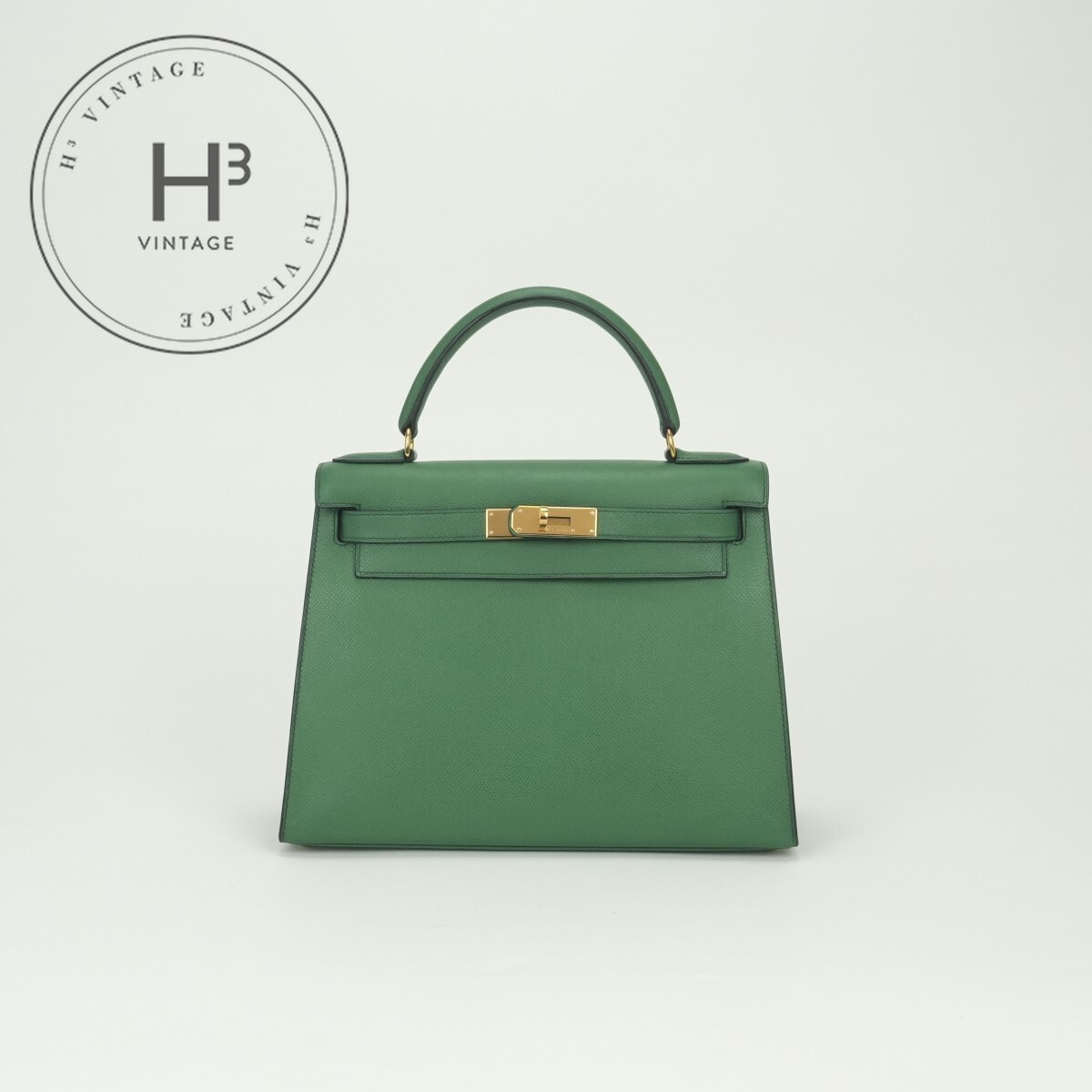 エルメス HERMES ケリー28 内縫い Y刻印　(2020年製) ヴェールクリケット　ゴールド金具 エバーカラー レディース ショルダーバッグ エルメス HERMES ケリー28 内縫い Y刻印 (2020年製) ヴェール