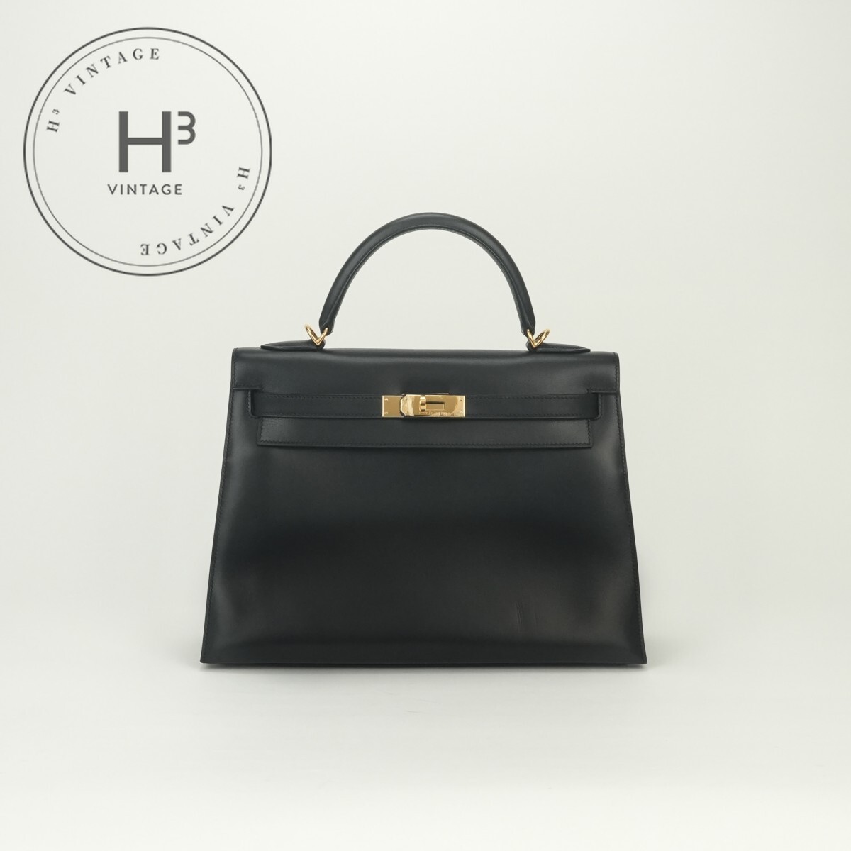 Rakuten - エルメス HERMES ケリー32 ケリー 32 バッグ トートバッグ ショルダーバッグ ボックスカーフ ノワール Noir ブラック Black 黒 ゴールド金具 ハンドバッグ 2Way 外縫い V字金具