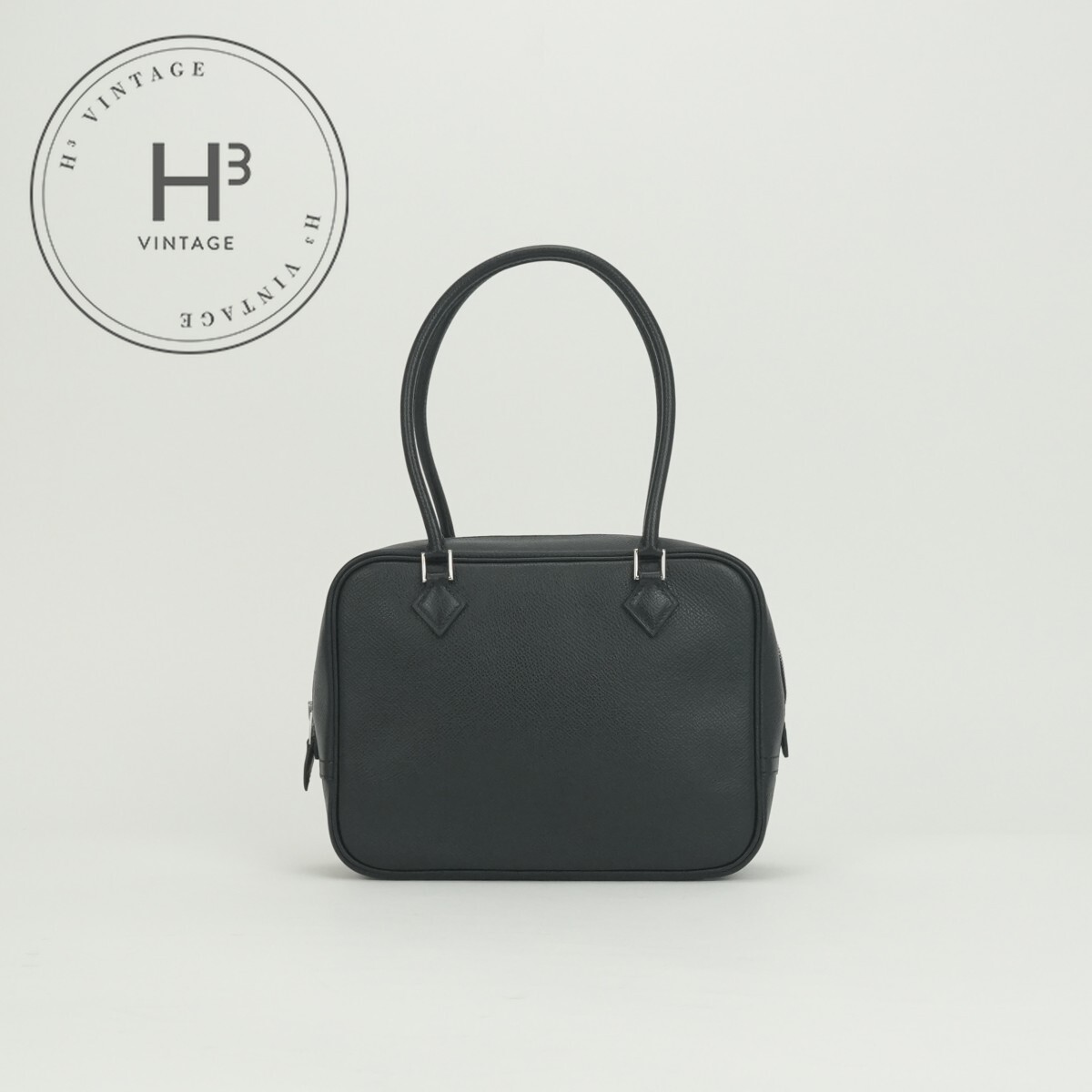 Rakuten - エルメス HERMES プリュム20 プリュム 20 プリュムミニ バッグ トートバッグ エプソン ノワール Noir ブラック Black 黒 シルバー金具 ハンドバッグ ヴォーエプソン