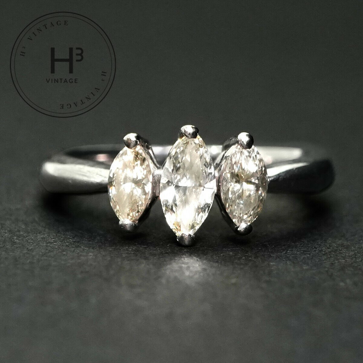 Rakuten - ダイヤモンド 0.33ct ダイヤモンド 0.43ct リング K18WG ホワイトゴールド 指輪