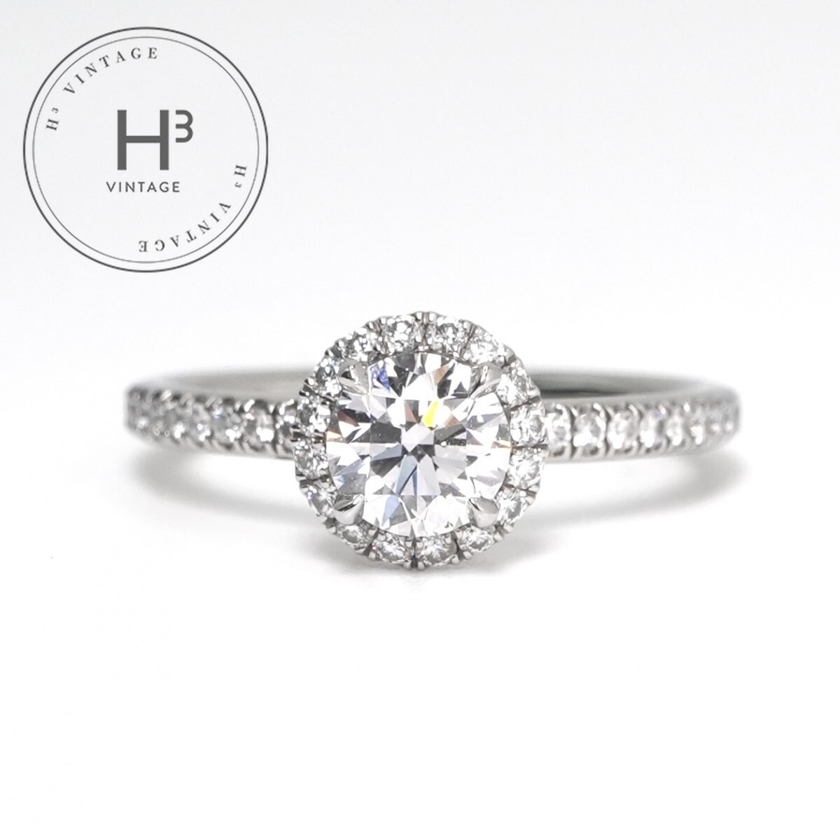 乐天商城 - ハリーウィンストン HARRY WINSTON ラウンドカット・マイクロパヴェ・リング The One by Harry Winston リング 指輪 Pt950 エンゲージリング　婚約指輪　プラチナ