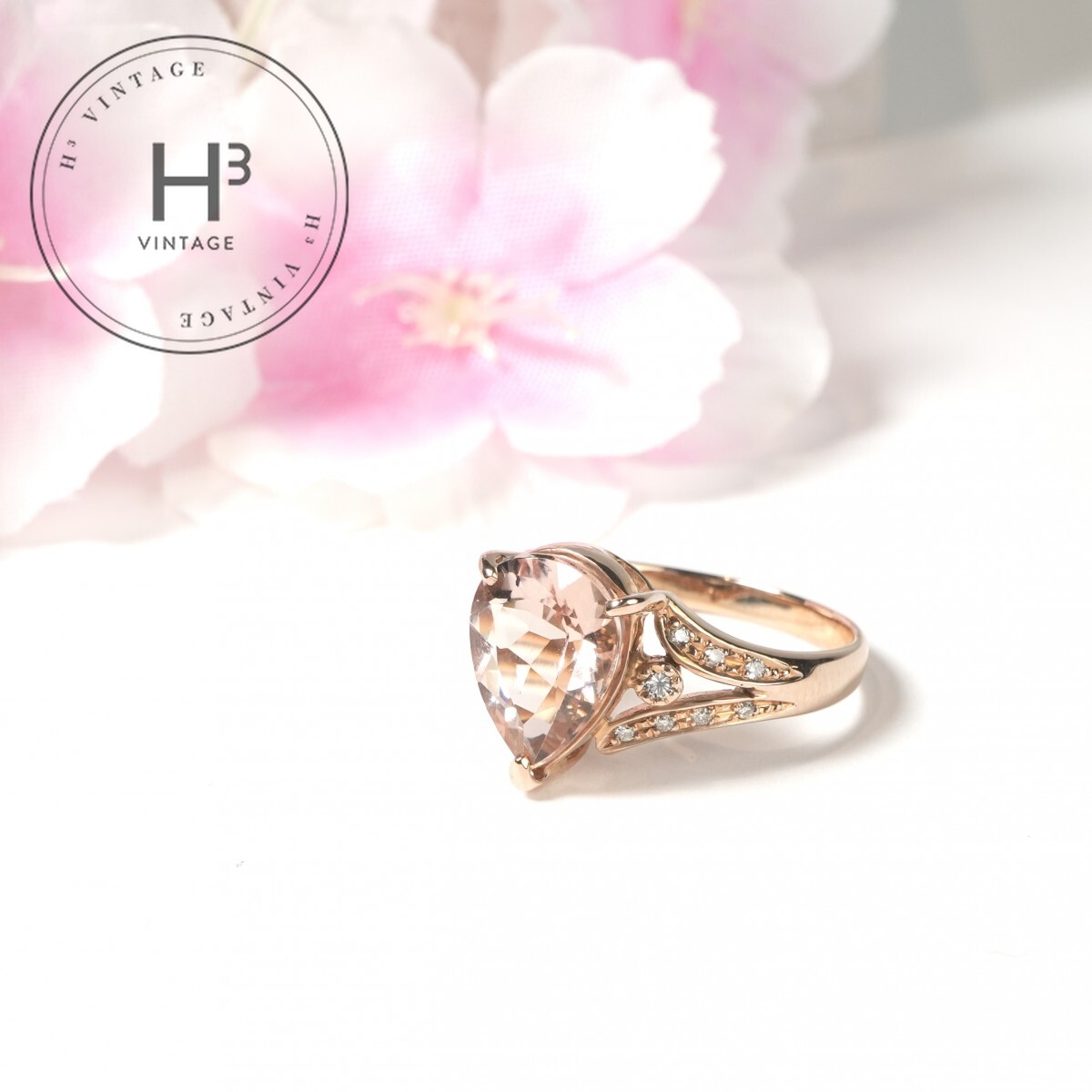 乐天商城 - モルガナイト 2.91ct ダイヤモンド 0.14ct K18 リング 指輪