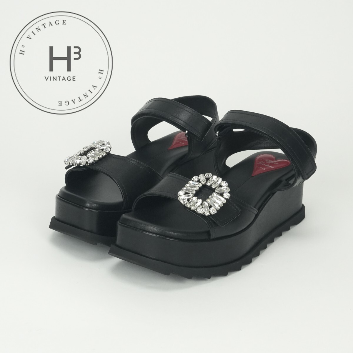 ロジェヴィヴィエ Roger Vivier ROGER VIVIER スライディー ヴィヴ SLIDY VIV サンダル 靴 シューズ レザー ブラック Black 黒 ミュール ラバーソール