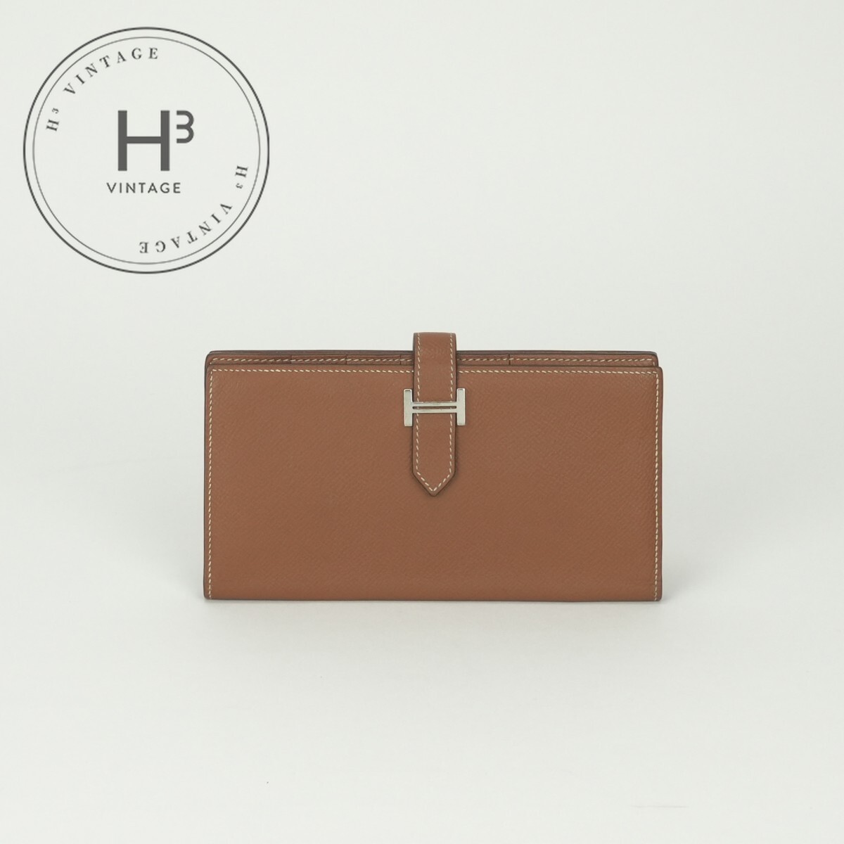 エルメス HERMES 長財布 三つ折り べアンスフレ ブラック ブラウン エルメス 長財布 ベアンスフレ ゴールド/シルバー金具 エプソン B刻印