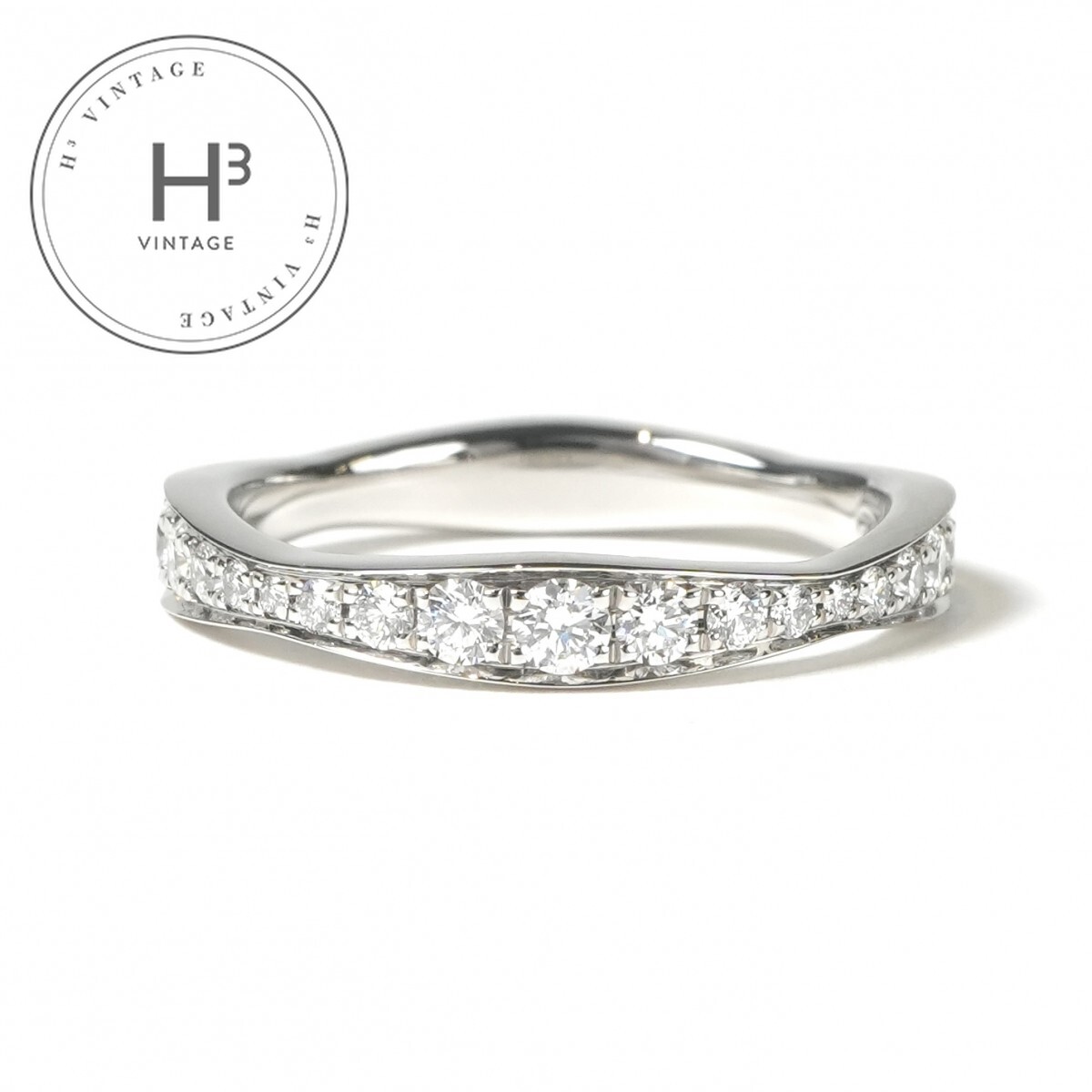 乐天商城 - ハリーウィンストン HARRY WINSTON パヴェウェーブ　バンドリング マイクロパヴェ ダイヤモンド　バンドリング リング 指輪 Pt950 シルバー 銀 ダイヤリング 結婚指輪 マリッジリング
