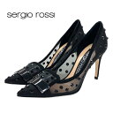 未使用 セルジオロッシ sergio rossi パンプス パーティーシューズ 靴 シューズ スエード ブラック 黒 sr1 メッシュ ビジュー ギフト プレゼ...