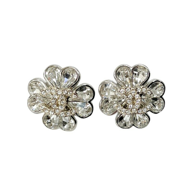 シャネル CHANEL ピアス ココマーク ハート フラワー ラインストーン シルバー ギフト プレゼント 送料無料のサムネイル