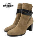 エルメス HERMES ブーツ ショートブーツ 靴 シューズ ベルト スエード レザー ブラウン ブラック ギフト プレゼント 送料無料