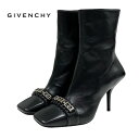 ジバンシィ GIVENCHY ブーツ ショートブーツ 靴 シューズ ロゴ金具 レザー ブラック 黒 シルバー ギフト プレゼント 送料無料