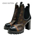 ルイヴィトン LOUIS VUITTON ロカビリーライン モノグラム ブーツ ショートブーツ アンクルブーツ サイドゴア パンチング レザー ブラック ブラウ...