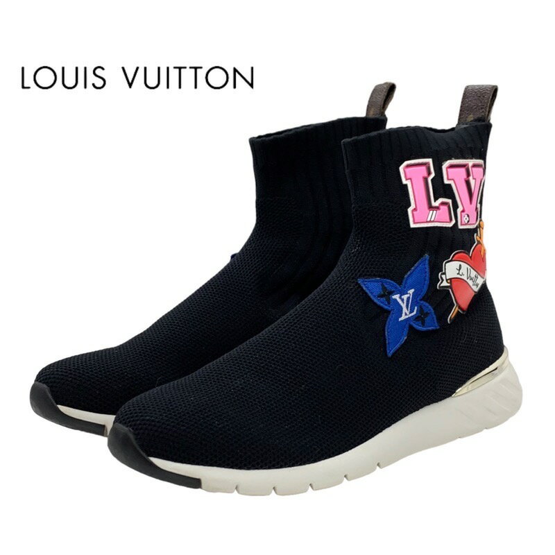 Rakuten - ルイヴィトン LOUIS VUITTON ブラックハートライン スニーカー 靴 シューズ ブラック ソックススニーカー ワッペン ニット ギフト プレゼント 送料無料