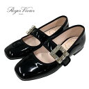 ロジェヴィヴィエ Roger Vivier トレ ヴィヴィエ フラットシューズ 靴 シューズ パテント ブラック 黒 フラットパンプス バレリーナ ストラスバッ...