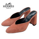 エルメス HERMES サンダル ミュール パンプス 靴 シューズ スエード サーモンピンク ギフト プレゼント 送料無料(4)