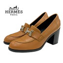 エルメス HERMES ドーフィン ローファー 革靴 ヒールローファー 靴 シューズ H金具 レザー ブラウン ギフト プレゼント 送料無料