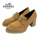 エルメス HERMES フォック ローファー スエード ブラウン 未使用 ヒールローファー H金具 ギフト プレゼント 送料無料