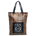 ロエベ LOEWE アナグラム バッグ トートバッグ レザー ブラウン ブラック 茶 黒 シルバー金具