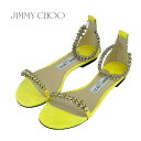 ジミーチュウ ジミーチュウ JIMMY CHOO サンダル 靴 シューズ スエード イエロー 未使用 ビジュー パーティーシューズ