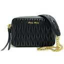 ミュウミュウ MIUMIU マテラッセ バッグ ショルダーバッグ ナッパレザー ブラック 黒 ゴールド金具 チェーンショルダーバッグ