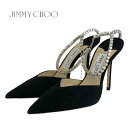 ジミーチュウ 未使用 ジミーチュウ JIMMY CHOO SAEDA 100 パンプス サンダル パーティーシューズ 靴 シューズ ビジュー アンクルストラップ スエード ブラック 黒 ギフト プレゼント 送料無料