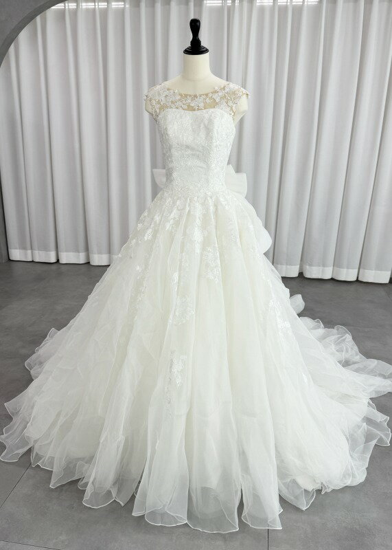ワタベウエディング WATABE WEDDING BARBIE-1 プリンセスライン ウェディングドレス ホワイト ファーストオーナー オーガンジー 3way