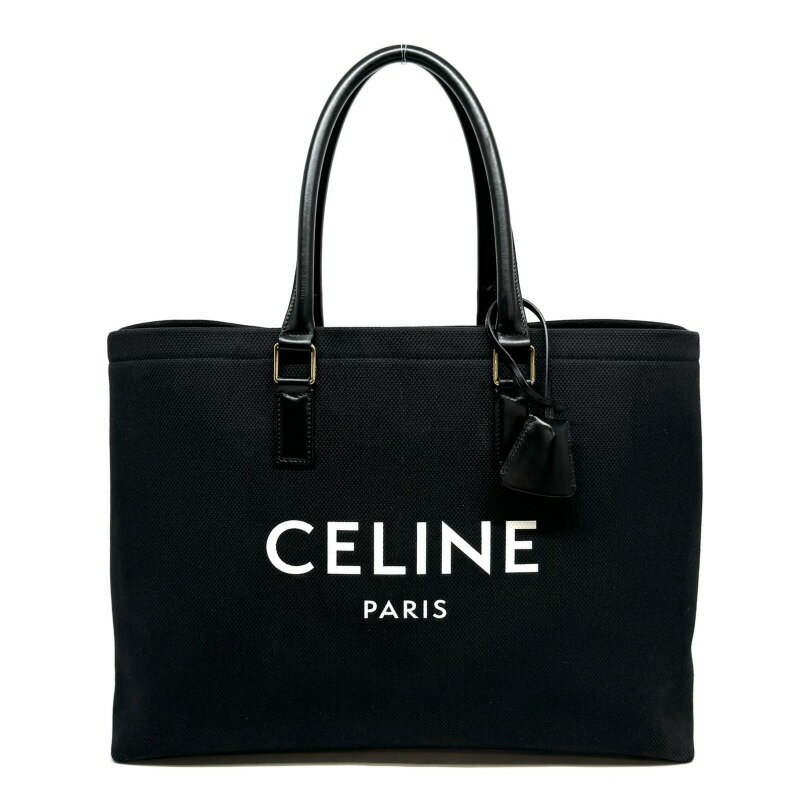 セリーヌ トートバッグ レディース セリーヌ CELINE ホリゾンタルカバ バッグ トートバッグ キャンバス レザー ブラック 黒 ゴールド金具