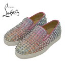 クリスチャンルブタン Christian Louboutin ローラーボート スニーカー 靴 シューズ グリッター ファブリック レインボー オーロラ スリッポン スパイク スタッズ(4)