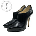 ジミーチュウ JIMMY CHOO ブーツ ショートブーツ 靴 シューズ レザー ブラック 黒 ブーティ(4)