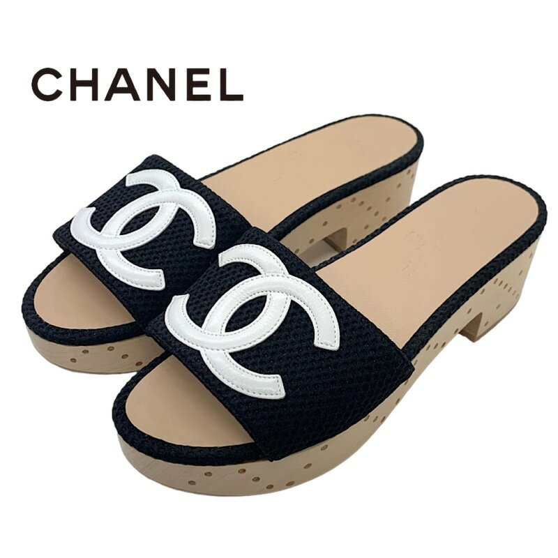 CHANEL シャネル ココマーク スクエア ミュール サンダル レザー CHANEL シャネル ココマーク スクエア ミュール サンダル レザー